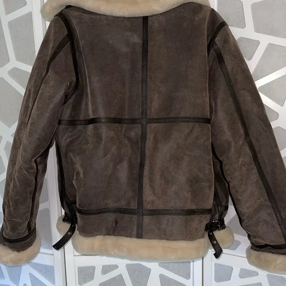 Leather and fur moto jacket - Picture 5 of 10